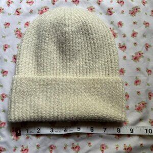 off-white cream soft beanie